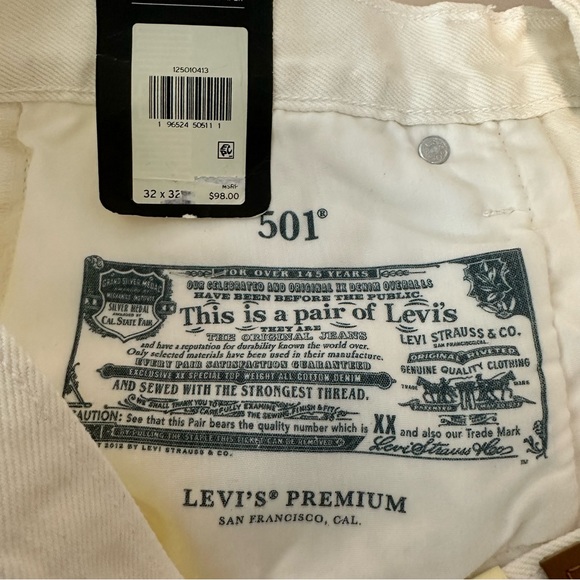 Levi’s 501 Original High Rise Straight Leg Jeans in Yacht Time Size 32 - Picture 9 of 11
